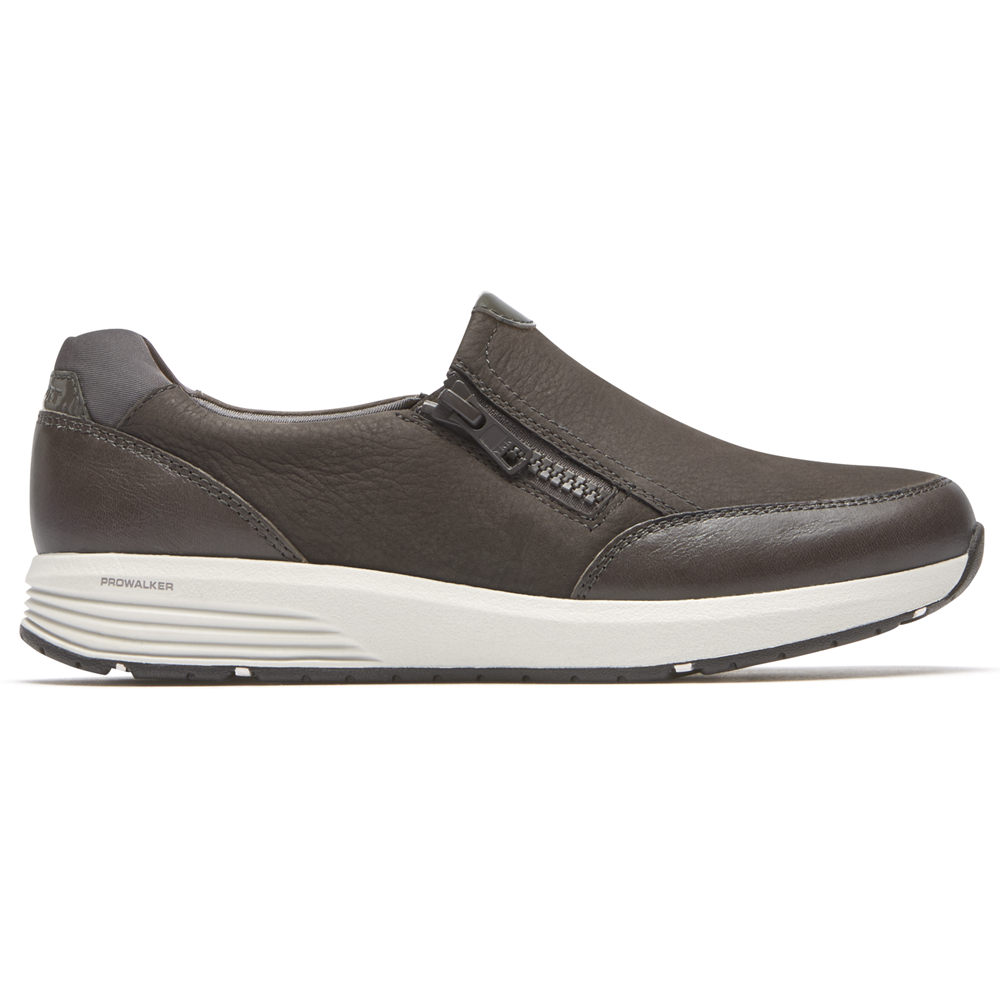 Slip-Ons Rockport Mujer Mexico - Trustride Side Cremallera Grises Oscuro - LWYJG5678